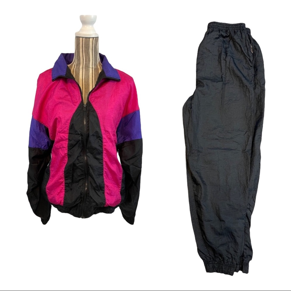 Vintage track suit pant & jacket 2 pc set large